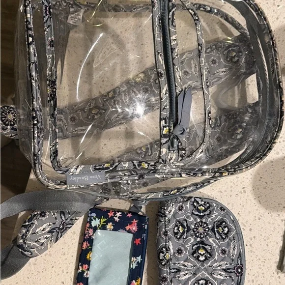 Clear Vera Bradley Backpack with Gray Accents - Picture 3 of 3